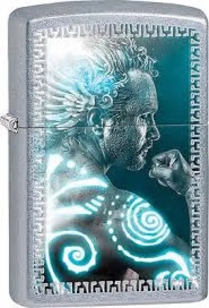 Zippo St Chrm Blue Male Image lights 28878