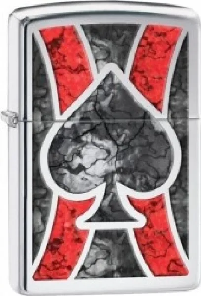 Zippo Spade-high Polish Chrome lights 28952