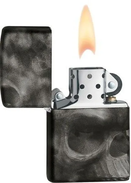 Zippo Skull Soft Touch lights 28970