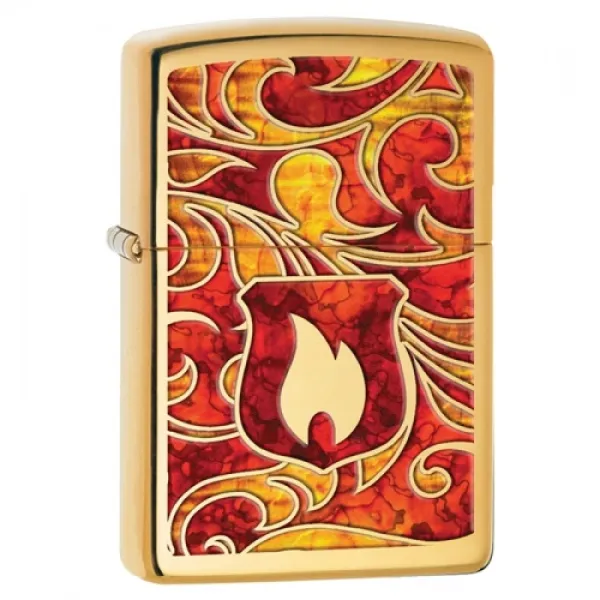 Zippo Zippo Flame Bronze And Red lights 28975