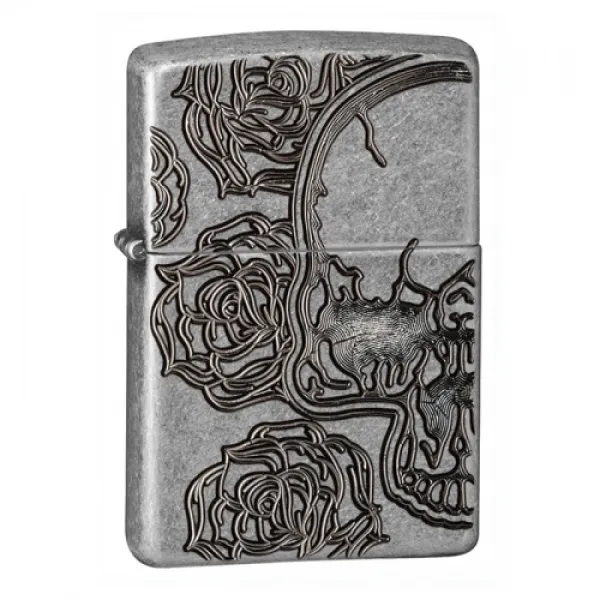 Zippo Skull Roses lights 28988