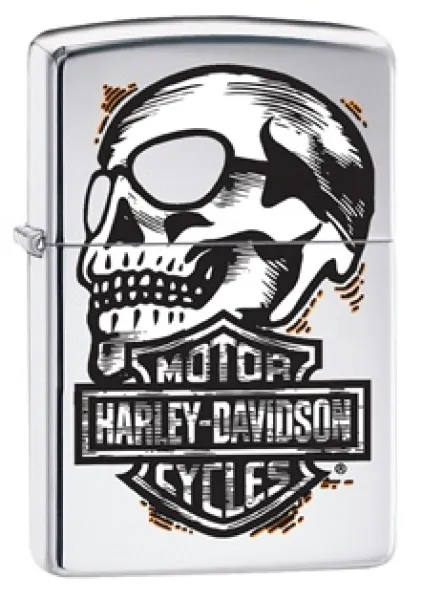 Zippo Harley Davidson Skull lights 29281