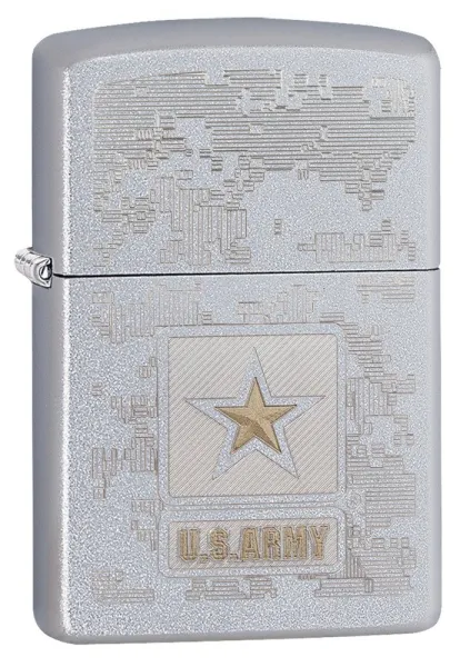 Zippo Us Army-satin Chrome lights 29388