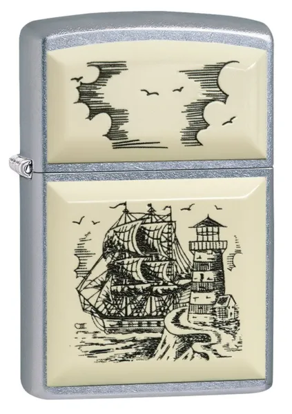 Zippo Scrimshaw Ship lights 29397