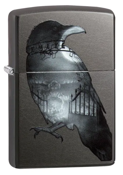 Zippo Double Exposed Raven lights 29407