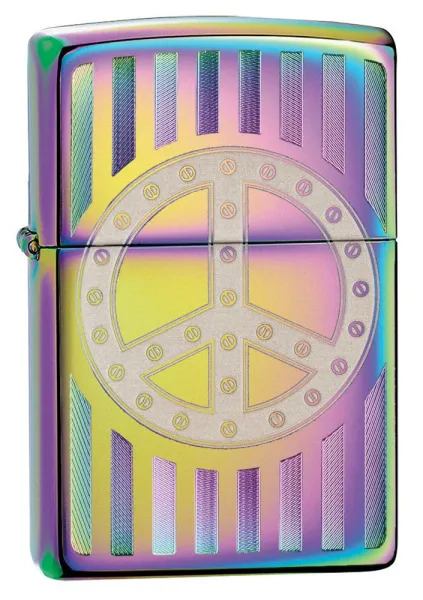 Zippo Rivit Peace Sign lights 29435