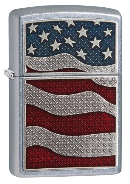 Zippo Diamond Plate Flag lights 29513