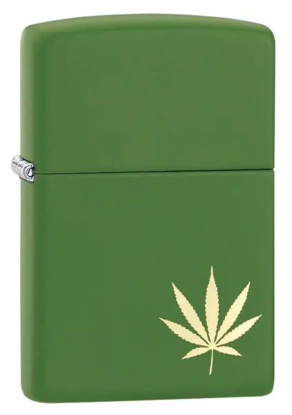 Zippo Marijuana Leaf-green Matte lights 29588