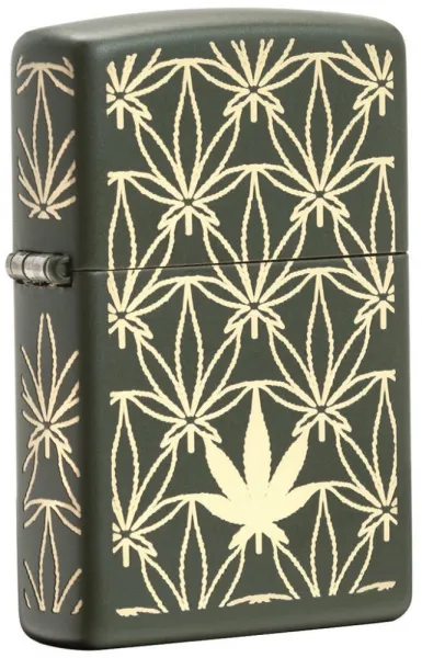 Zippo All Around Marijuana Leaves lights 29589