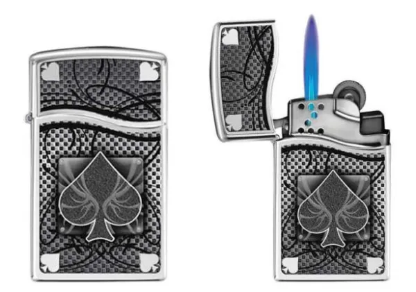 Zippo 30201 BLU2 High Polish Lighter with Spade Emblem