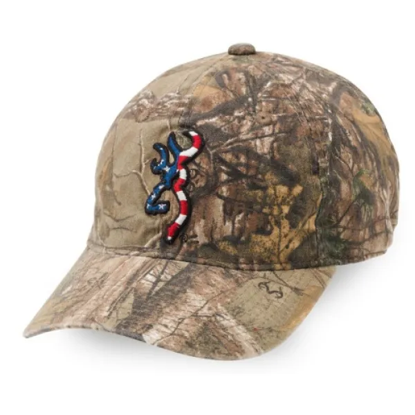 Browning American Flag Logo Camo Hat BR308176241