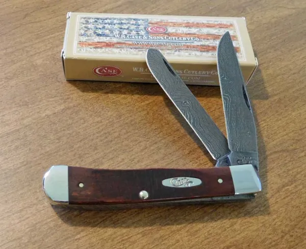 Case Sawcut Chestnut Bone Damascus Trapper (6254 DAM) Knives 31300