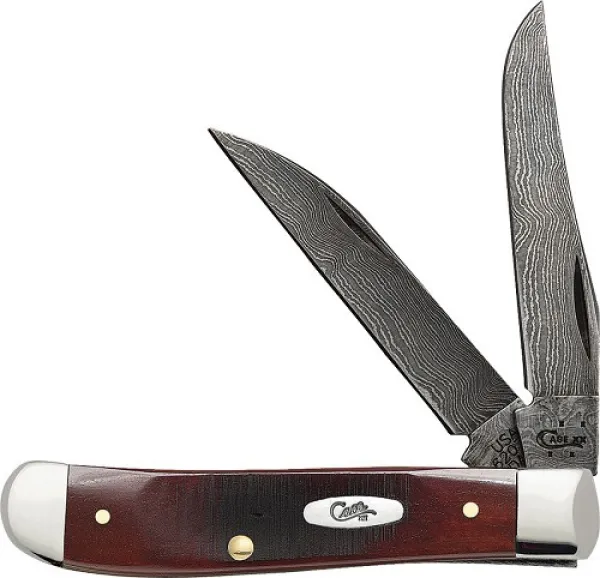 Case Chstnt Damascus Mini Trapper Knives 31304