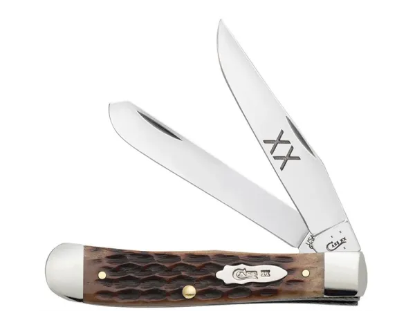 Case Heritage Jig Dark Molasses Bone Trapper (6254 SS) Knives 31633