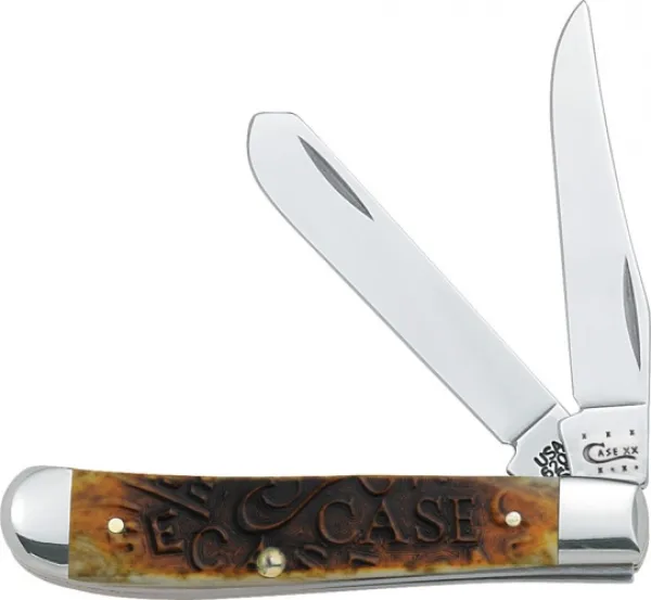 Case Carved Bone Mini Trapper Knives 31745
