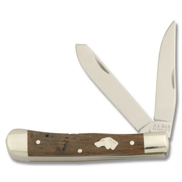 Kabar Dogs Head Trapper Chestnut Two Bladed Knife 3211