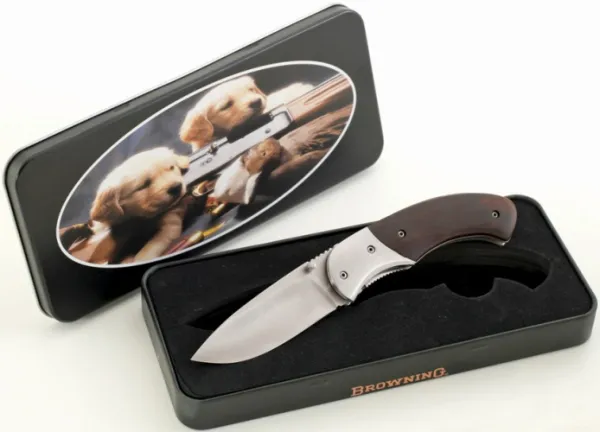 Browning Knife in Puppy Tin BR322-824