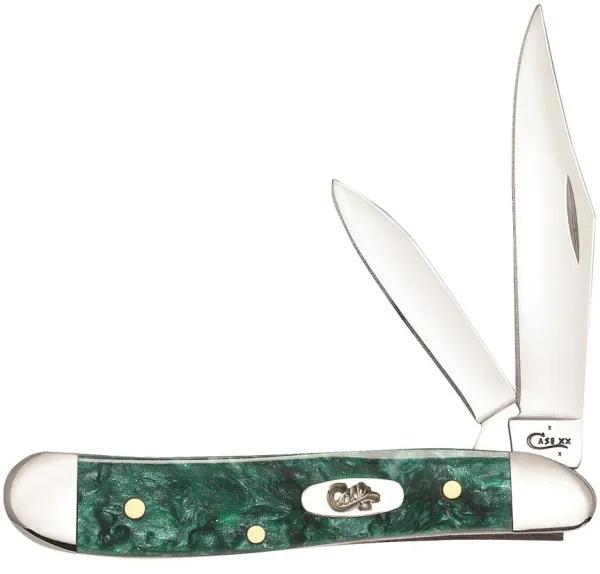Case Green Sparkle Kirinite Peanut Knives 32582