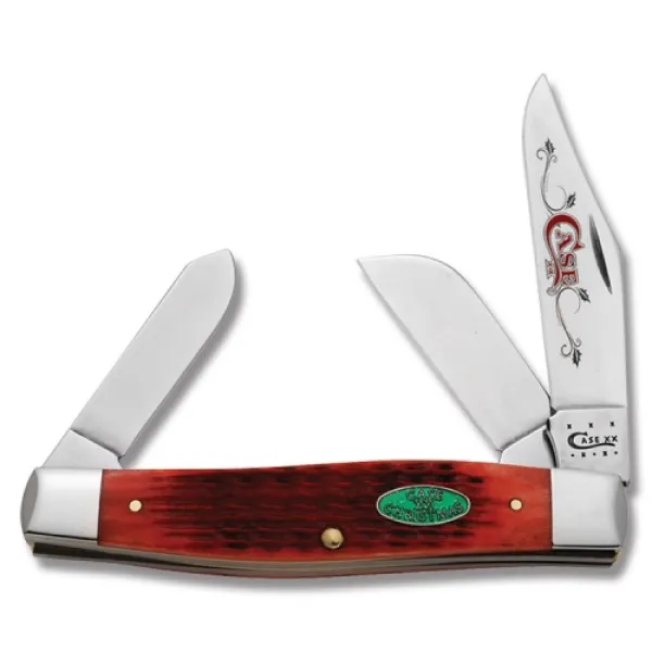 Case Corncob Dk Red Lg Stockman Knives 32601