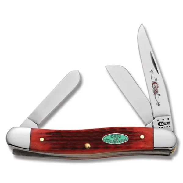 Case Corncob Jig Dk Red Med Stockma Knives 32606