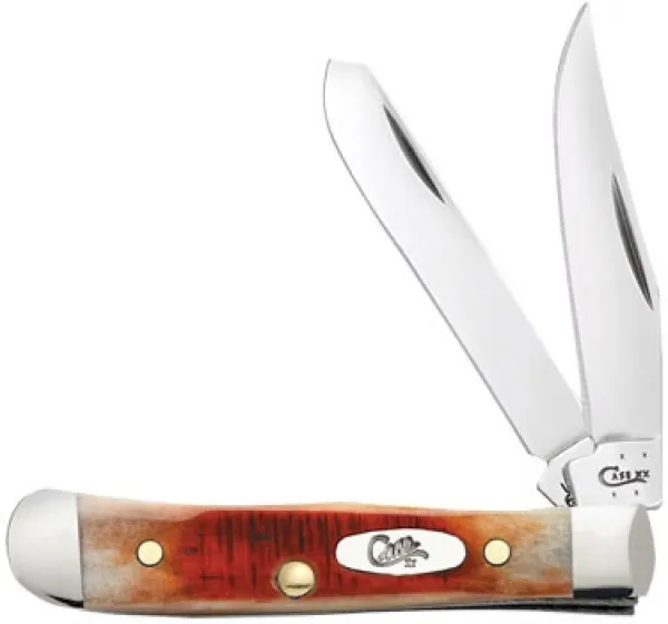 Case Sawcut Caramel Bn Tiny Trapper Knives 33984