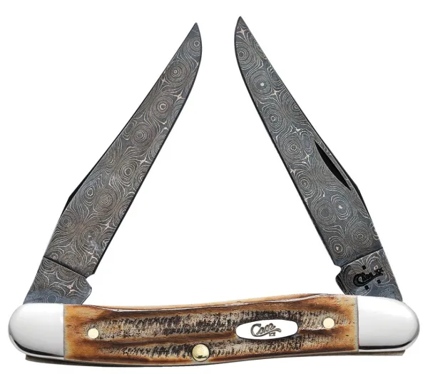 Case 6.5 Bonestag Damascus Muskrat Knives 34803