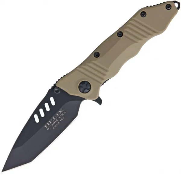 Gatco Helix Fold Des Tan Blk Tanto knives 37121