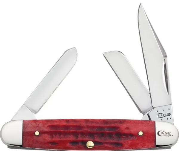 Case Deep Can Dark Red Med Stockman Knives 37886