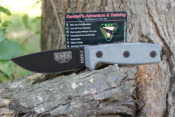 ESEE Pln Ed Brn Sh Molle Back knives 3P-MB