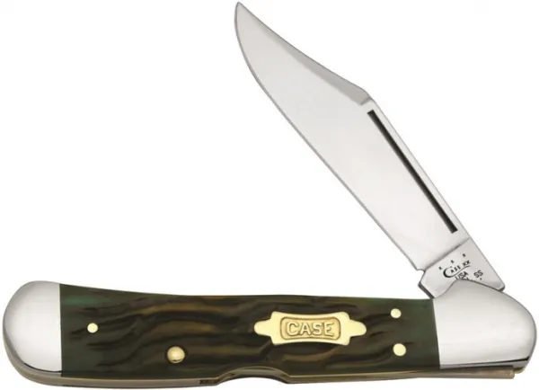 Case Brn Bone Wrm Groove Copperlock Knives 41404