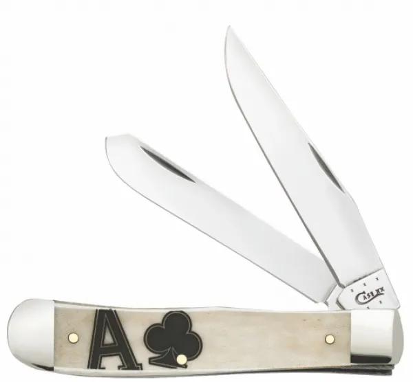 Case Ace Of Clubs Sm Nat Bone Trap Knives 43403