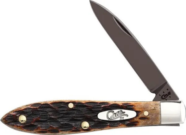Case Antq Bn Pvd Bld-tear Drop Knives 49974