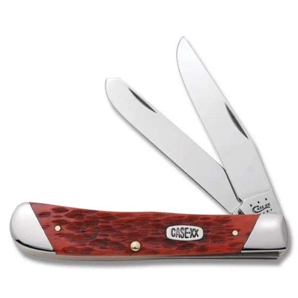 Case Dk Red Bone Slant Bolst Trappe Knives 51370