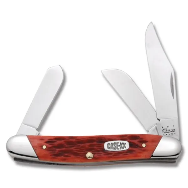 Case Dk Red Slant Bolster Stockman Knives 51373