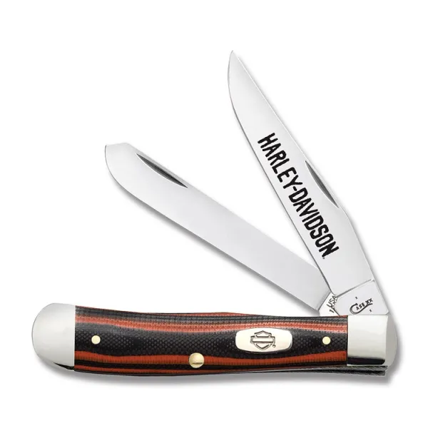 Case Hd Orange-black G-10 Trapper Knives 52167