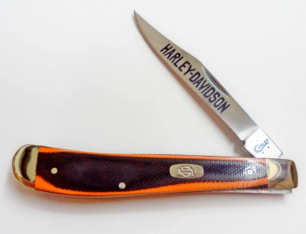 Case Hd Orng & Blk Slimline Trapper Knives 52178