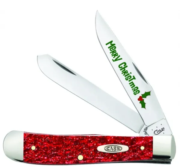 Case Red Sparkle Trapper Knives 52400