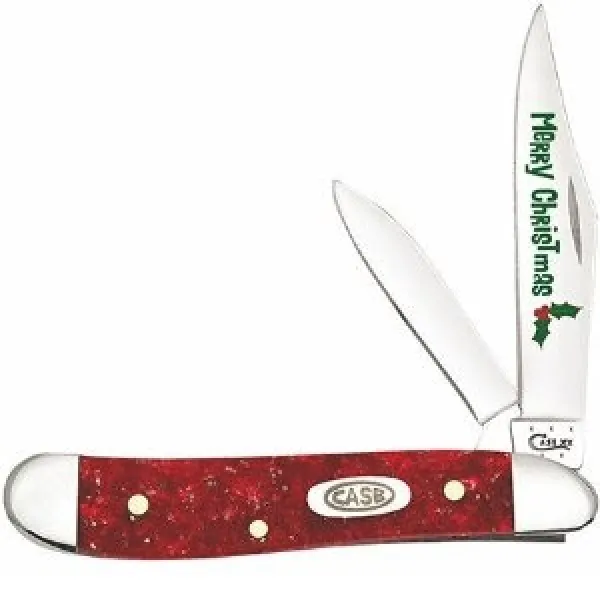 Case Red Sparkle Peanut Knives 52402