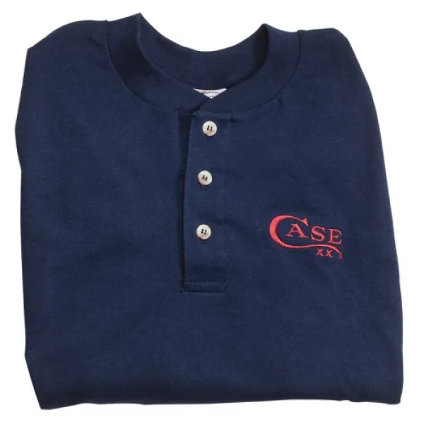 Case Long Sleeve Henley Navyblue Xl Knives 52458