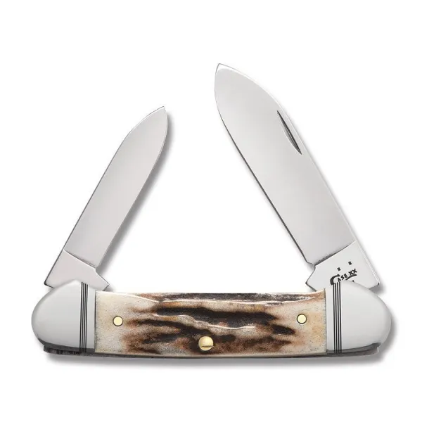 Case Prime Vintage Stag Canoe Knives 52957