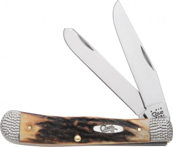 Case Worked Bolster Stag Trapper Knives 53070