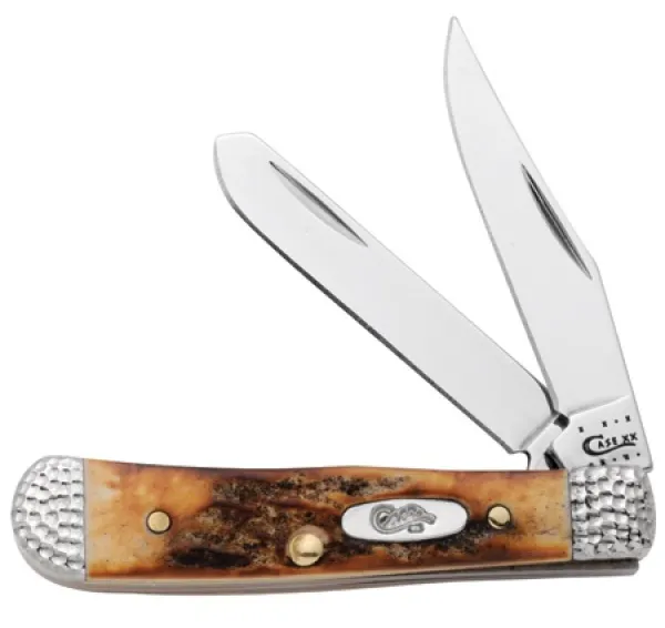 Case Worked Bolster Tiny Trapp Stag Knives 53074