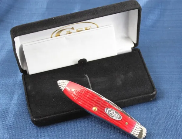 Case Wrkd Blstr Red Bn Teardrop Knives 53219