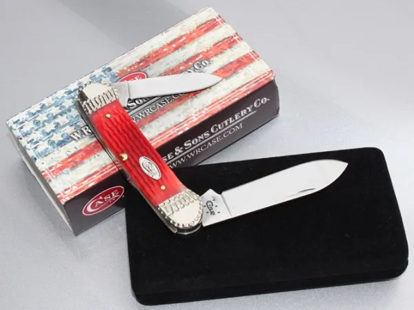 Case Wrk Bolst Dark Red Canoe Knives 53223