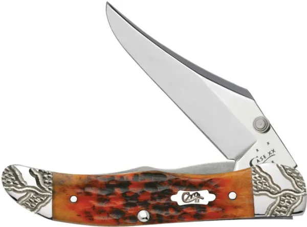 Case Worked Bolster Autumn Bone - Standard Jig Mid-Folding Hunter (61265L SS) Knives 53224
