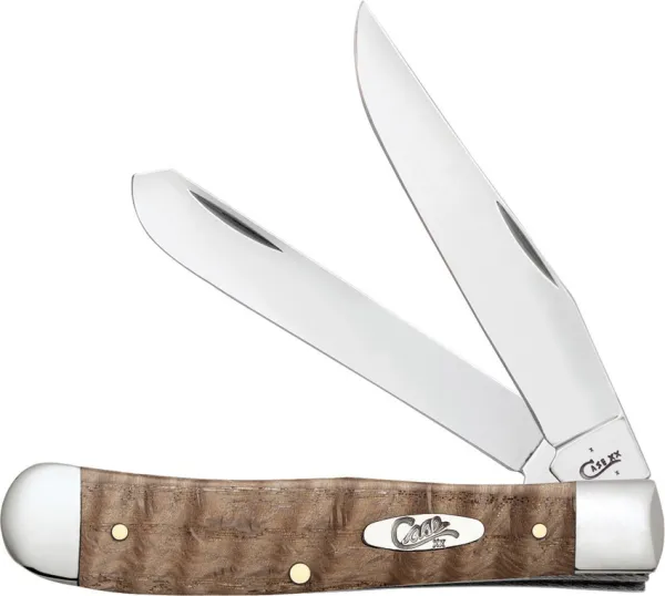 Case Natural Curly Oak Smooth Trapper (7254 SS) Knives 53301