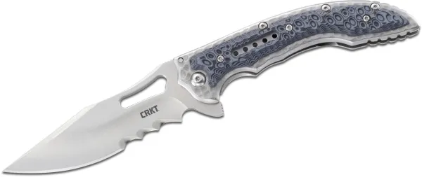 Columbia River Fossil Clip Point W-veff Serr Knives 5473