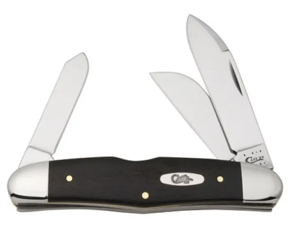 Case Sm Ebony Wd Humpbk Stockman Knives 58386