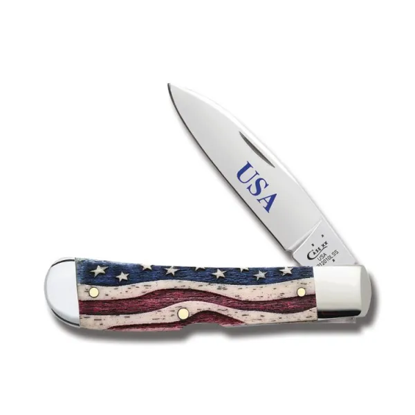 Case Patriotic Sm Nat Bn Tribal Lk Knives 60245