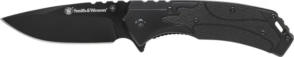 Smith and Wesson Liner Lock-drop Pt-blk Hndl Knives 605